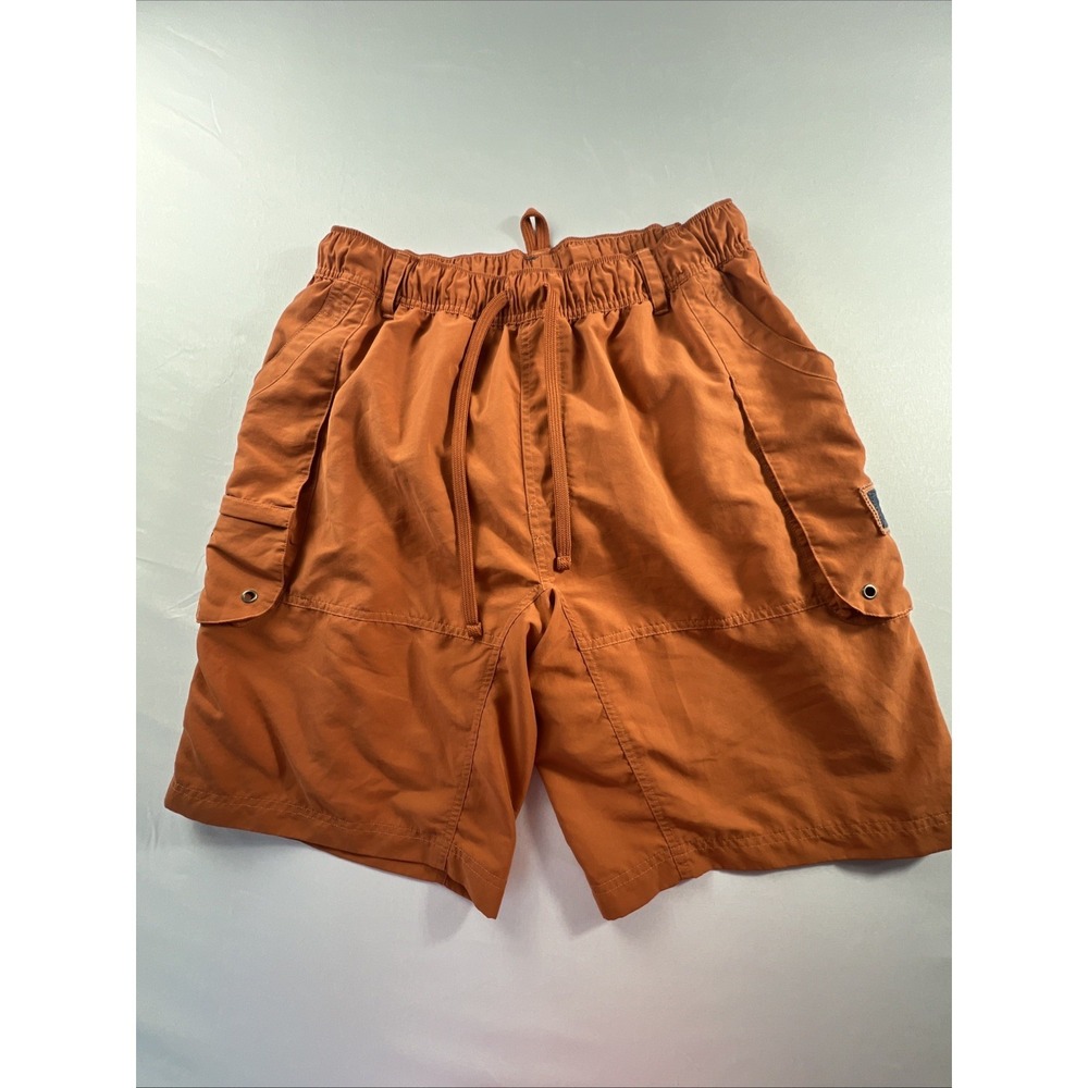 Life‎ is Good Cargo Style Orange Board Shorts Lined Swim Trunks Men's X-Large